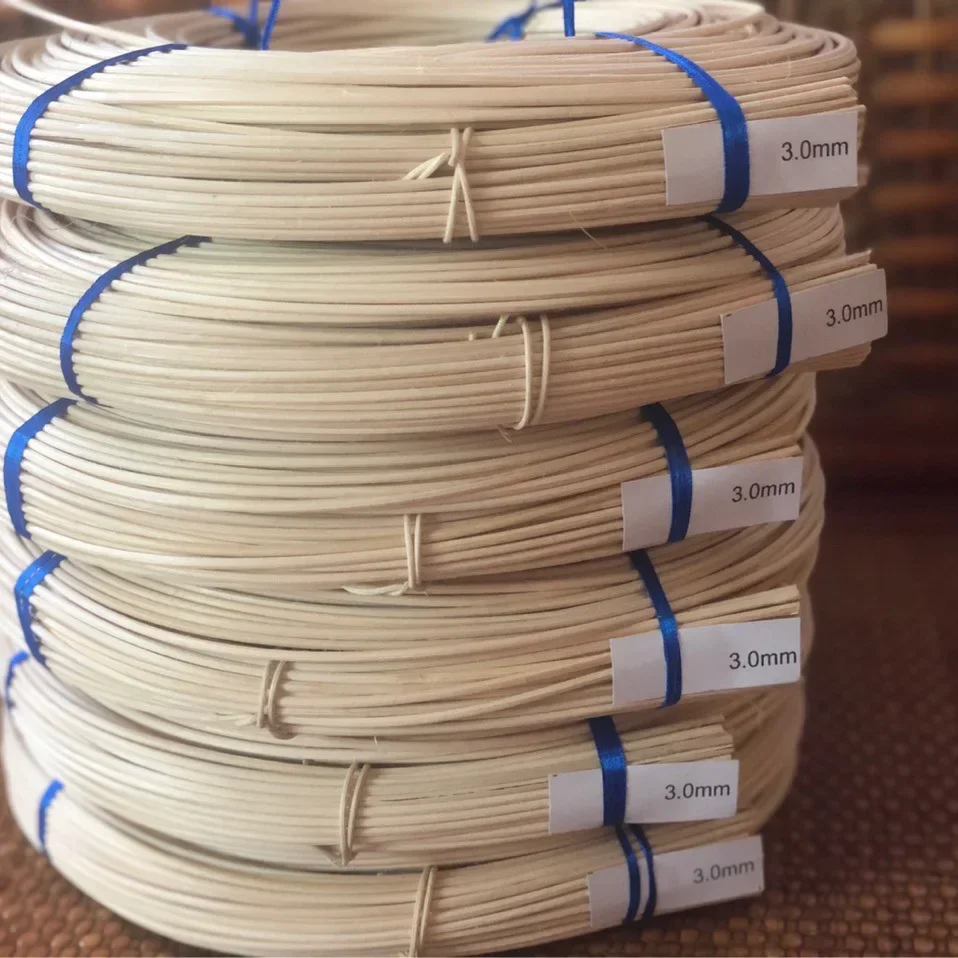 1,2mm 1,5mm 2mm 2,5mm 3mm Durchmesser 250g Naturrattan-Stäbchenrolle DIY Korbgeflecht Stuhl-Lampenschirm Heimtextilien
