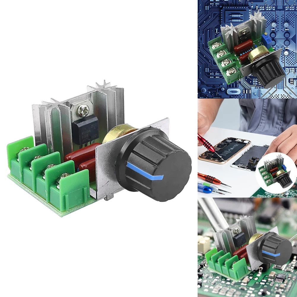 AC 220V 2000W SCR 전압 조정기 디밍 디머 모터 속도 컨트롤러 온도 조..