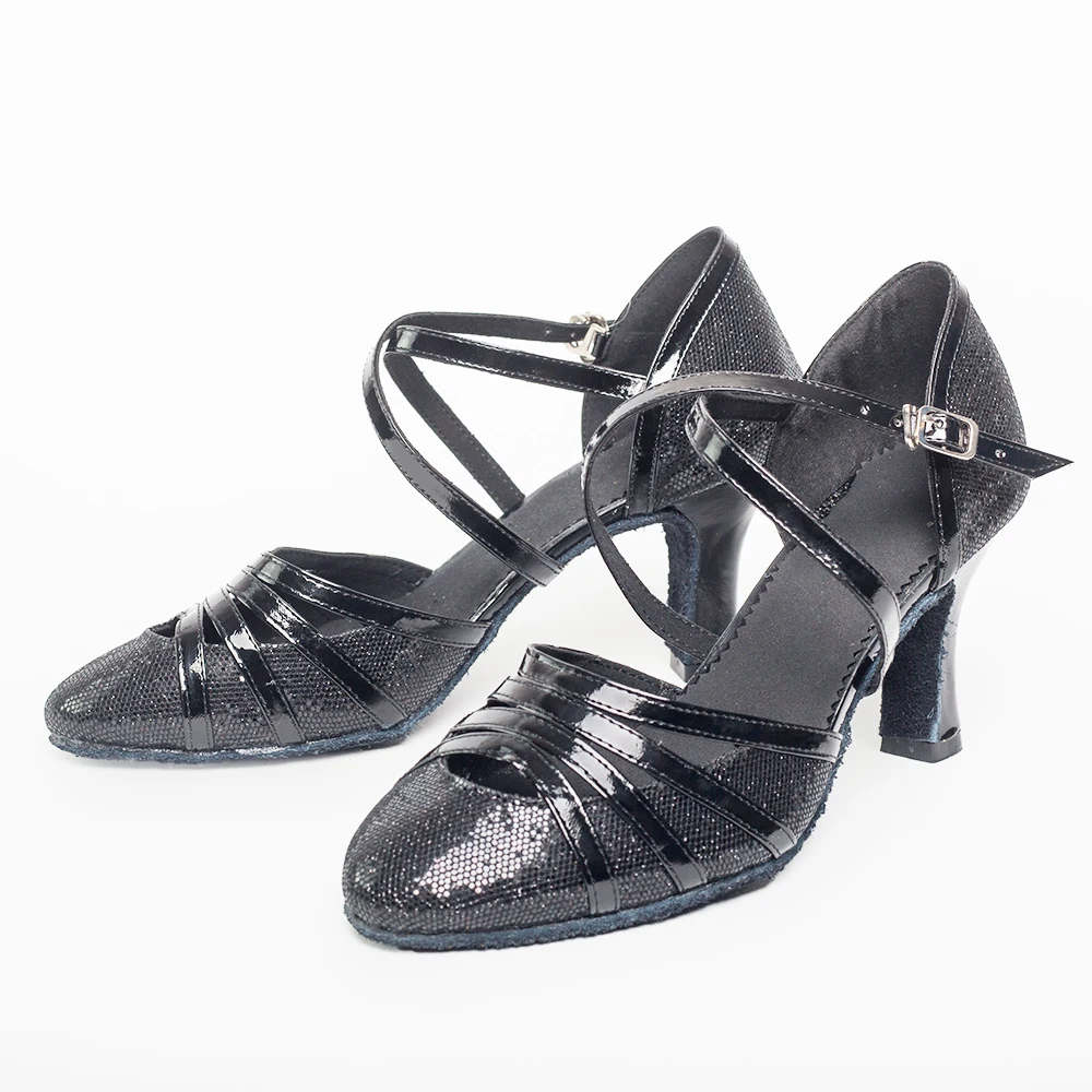 USHINE Ballroom Dance Shoes Women Glitter Modern Dance Shoes Salsa Ballroom Tango Latin Shoes 5