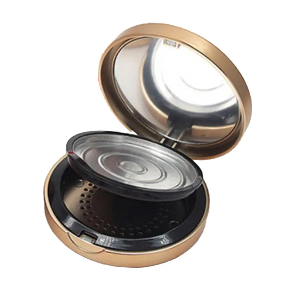 Double Layer Make Up Concealer Foundation Powder Container Case Glass Rose Gold