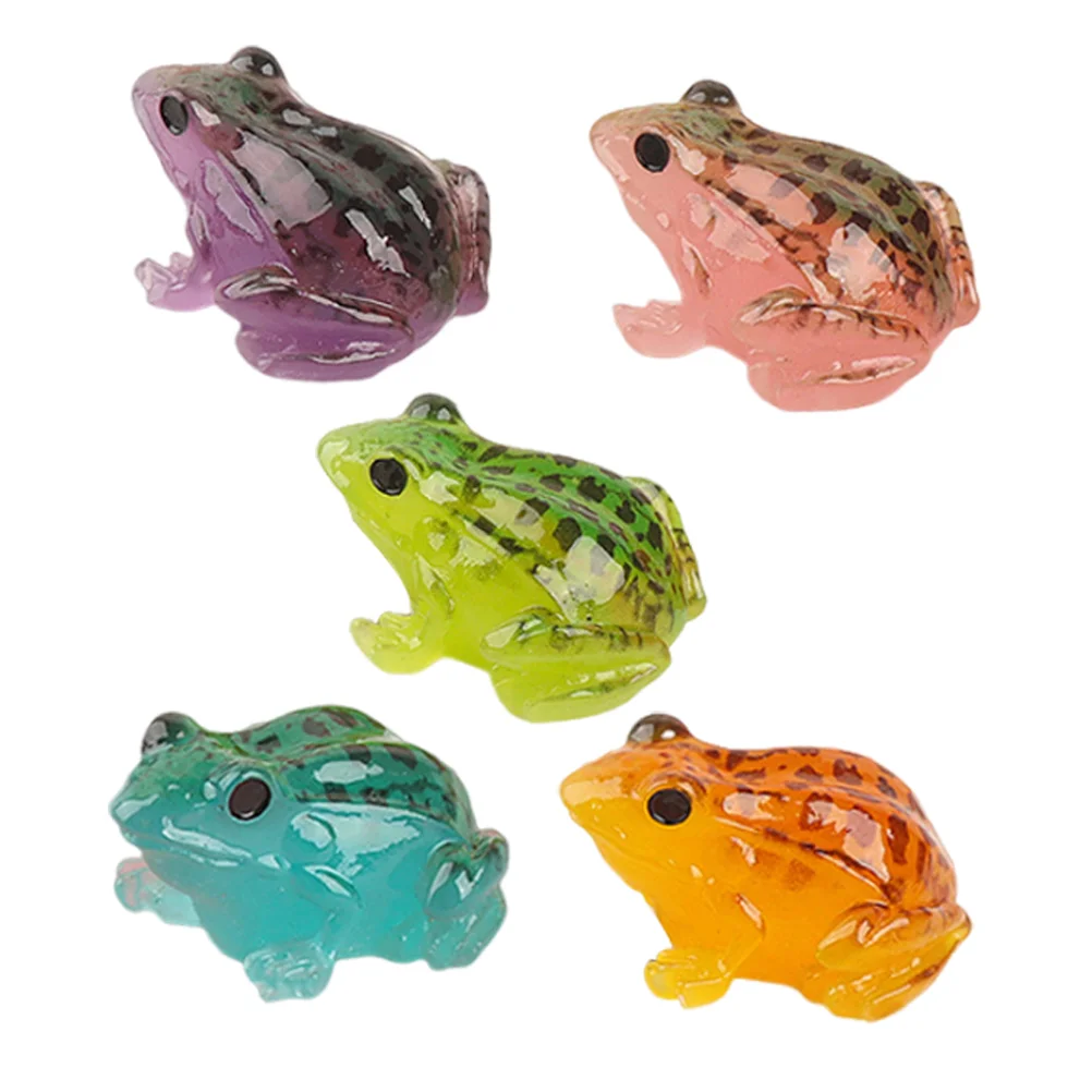 

5 Pcs Micro Landscape Frog Lively Room Decor Decorations for Office Mini Animal