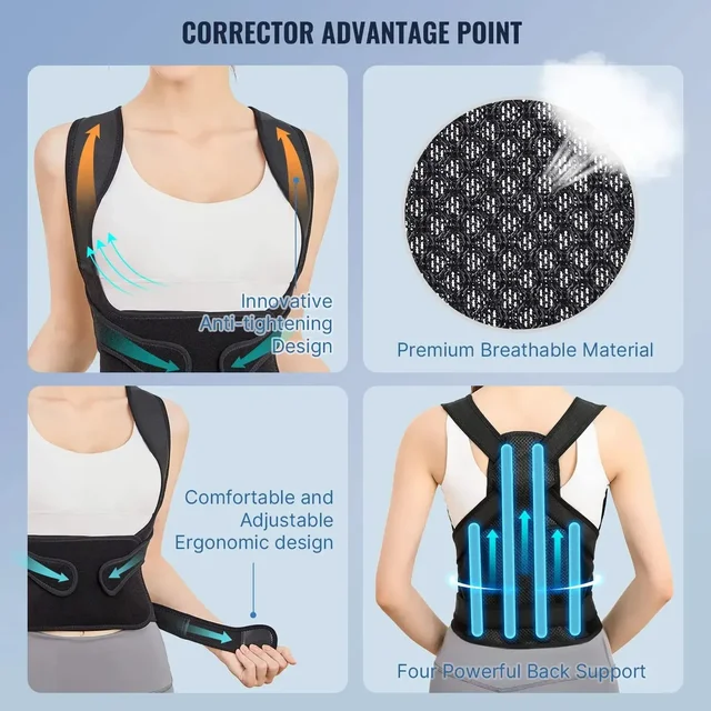 Posture Corrector Back Orthopedic Straps for Men and Women Fully Adjustable Spinal Brace Comfortable Effective Upper Back Brace 6