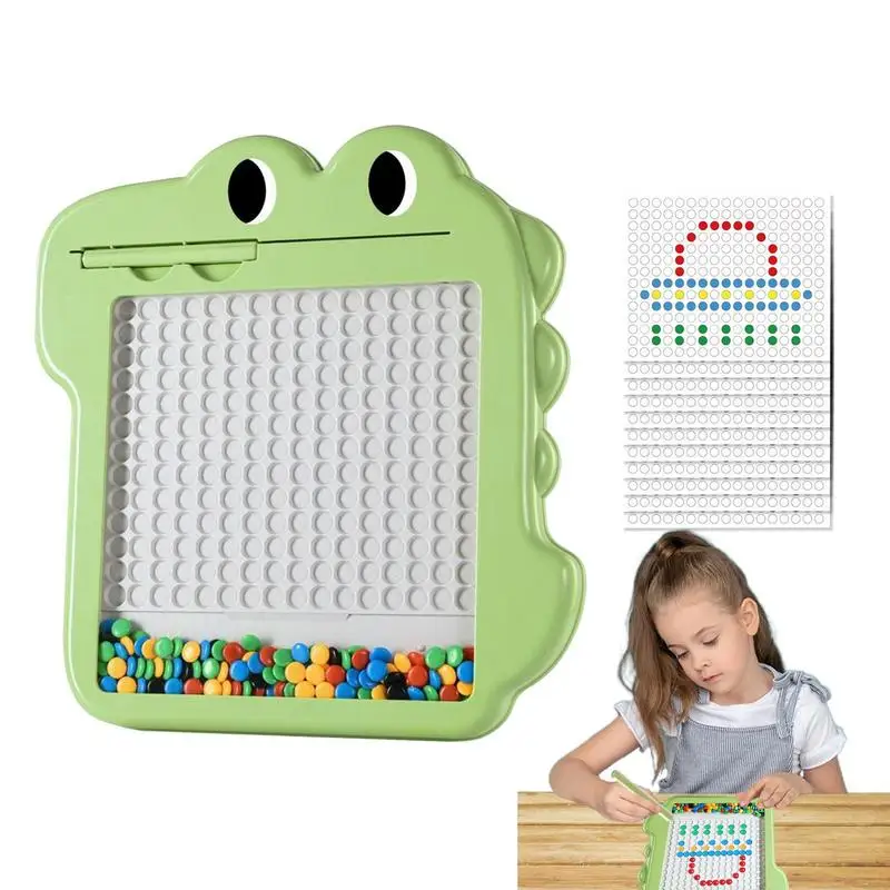 

Crocodile Magnetic Drawing Board Colorful Magnet Beads Fine Motor Training Jigsaw Game Earlying Educational Leaning Toys