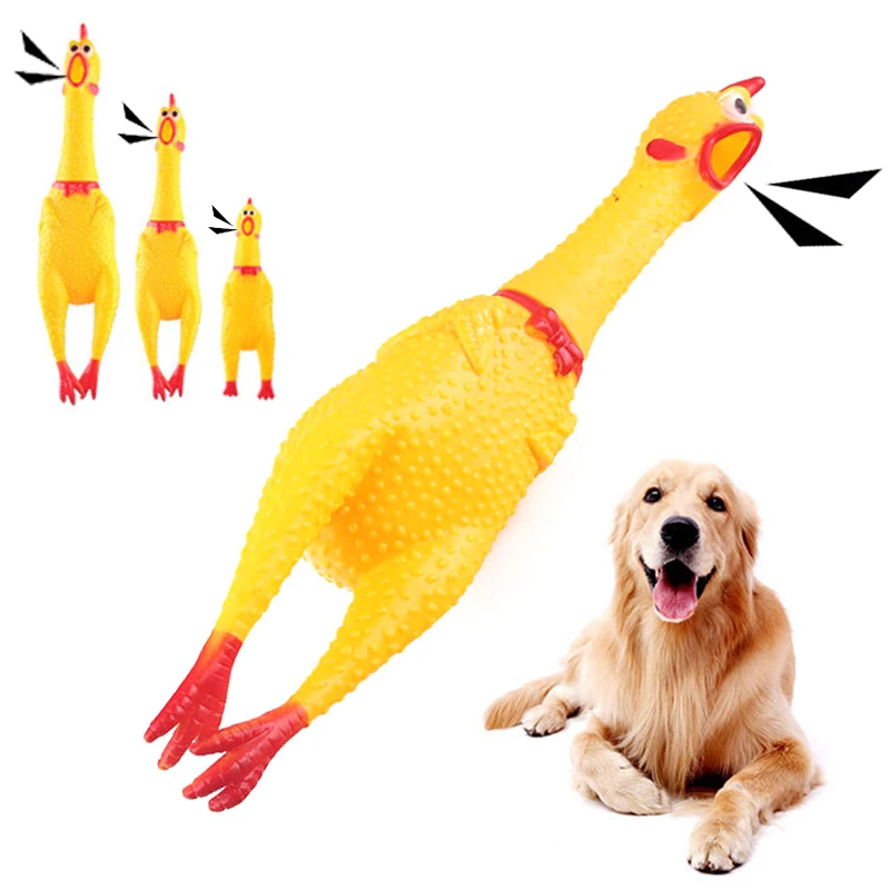 Premium Yellow Squeaky Rubber Chicken