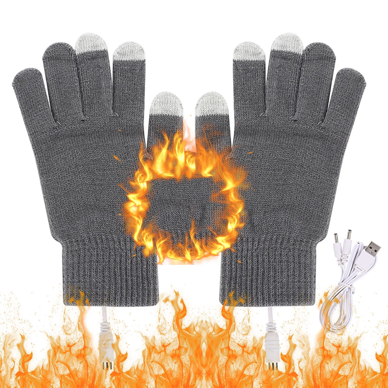 

Double-sided Heating Gloves Mittens Usb Electric Heated Gloves Rechargable Waterproof Adjustable Temperature Cycling Skiing D3