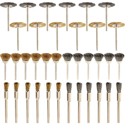 36 - Piece Brass and Steel Wire Brush Set for Polishing and Rust Removal (Coffee)