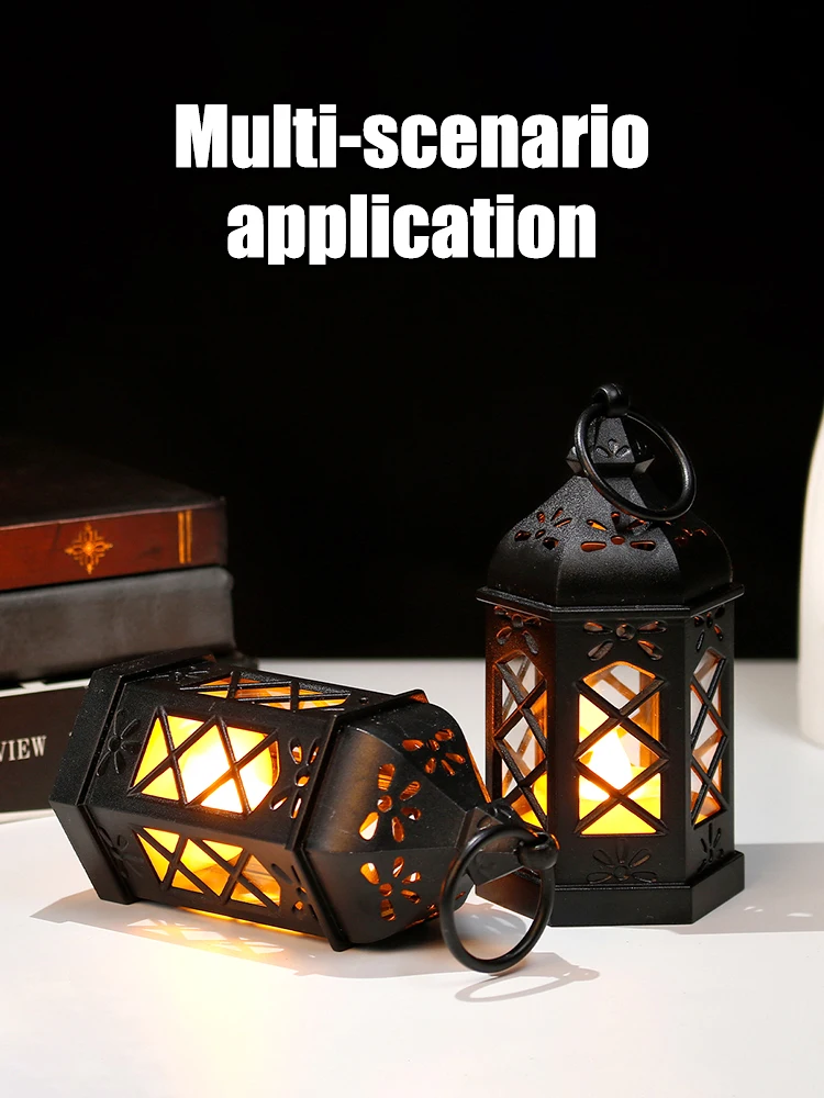Vintage LED Candle Lantern Flameless Flickering Outdoor Indoor Hanging Decor for Garden Party Festival Atmosphere Lighting