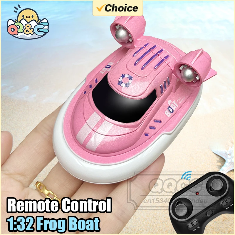 Mini Waterproof Remote Control Boat with LED Light for Kids