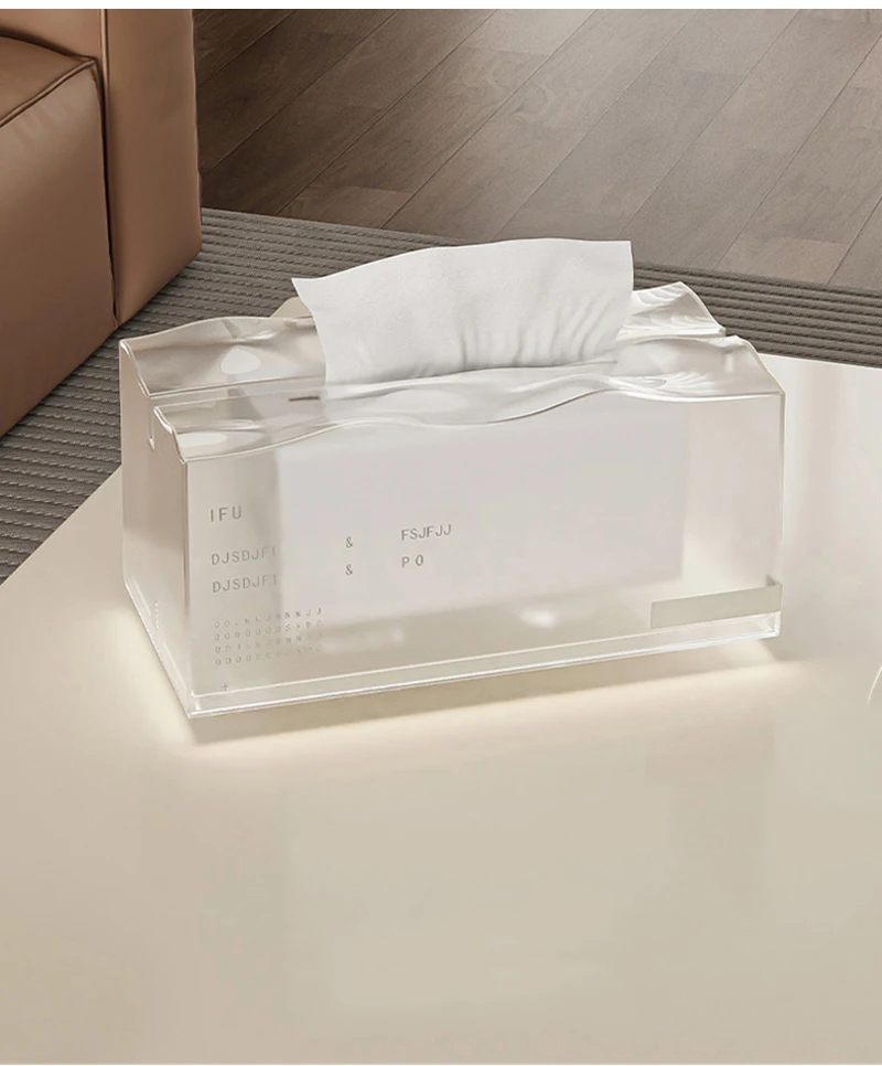 Desktop Tissue Box kreative durchscheinende Tissue Fall mit Frühling nordischen Stil Küchentisch Servietten Box Bad Tissue Container – Detail 6