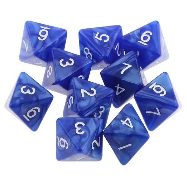 

2x10pcs 8 Sided Dice D8 Polyhedral Dice for Party Table Games Blue