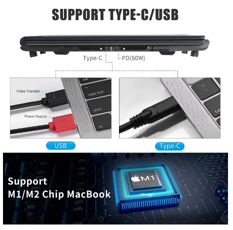 BESTLIFE  ޴ IPS USB-C HDMI ̹ ÷, Ʈ  ͽٴ FHD PS4 ȭ, 11.6 ġ, 13.3 ġ