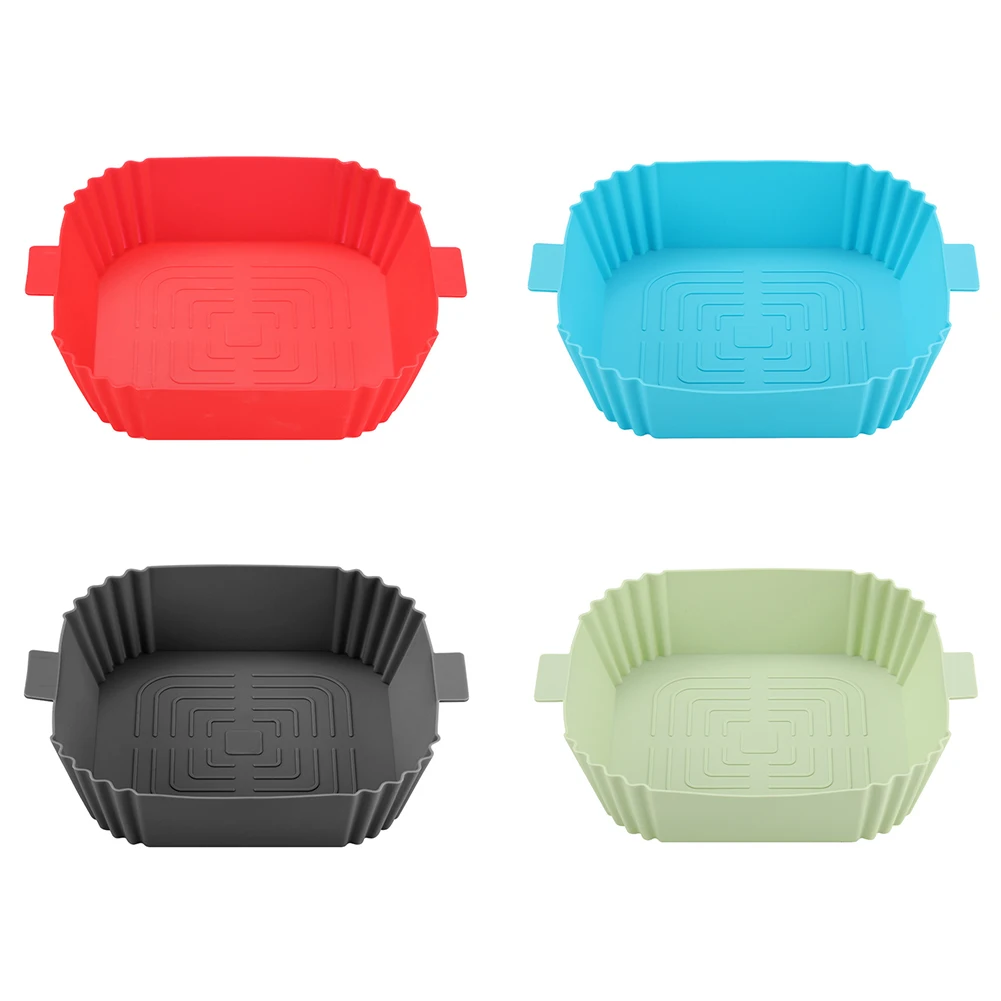 Air Fryer Accessories 20cm Air Fryers Oven Baking Tray Fried Chicken Basket Mat Silicone Pot Round Replacement Grill Pan