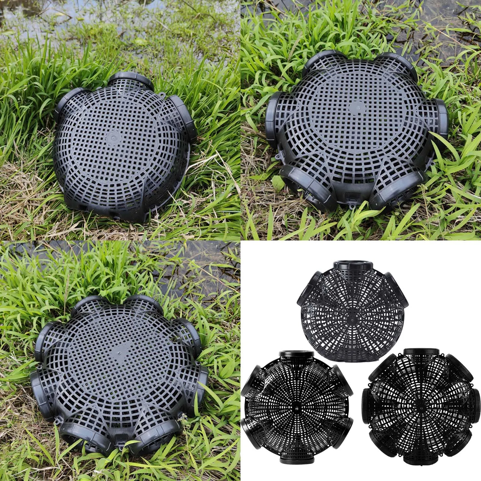 Gelber Aal-Garnelenkäfig, Fischtopf, 3/6/8-Loch-Design, geeignet für Angelausrüstung im Freien – Detail 7