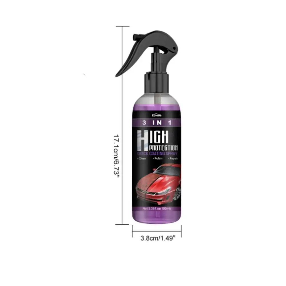 3 In 1 Car Quick Coating Spray High Protective Exterior Restorer Shield Coating 30ml/100ml car ceramic coating