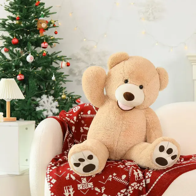MorisMos Giant Teddy Bear with Big Footprints Plush Stuffed Animals Light Brown 39 inches 5 MorisMos Giant Teddy Bear with Big Footprints Plush Stuffed Animals Light Brown 39 inches 5