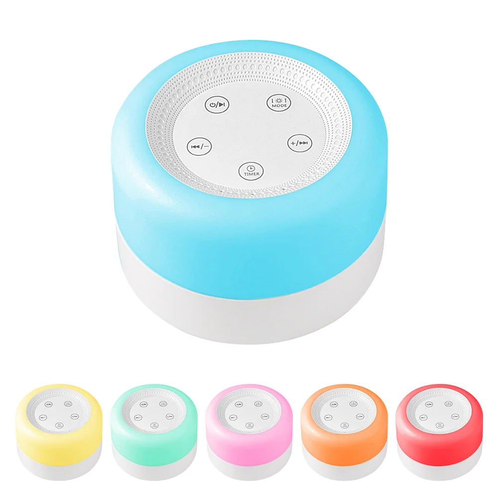 White Noise Machine Sleep Aid Device Baby White Sound Machine Soother Adjustable Night Light with 12 Soothing Sounds 7 Lighting Colors Timer for Baby Students Adults