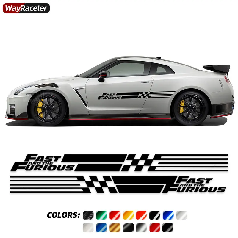 

Наклейка на дверь и боковые полосы, наклейка с Форсаж-кузовом для Ford Mustang Chevrolet Camaro Nissan GTR Dodge Challenger 350Z 370
