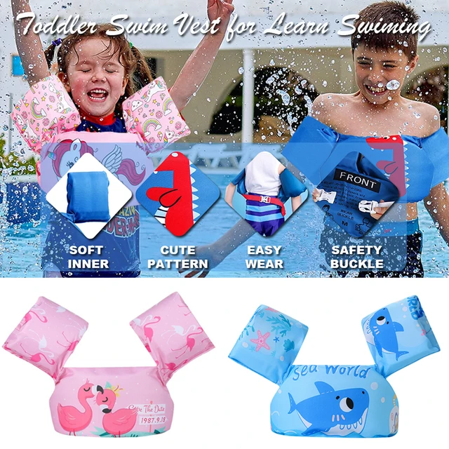 Baby Float Cartoon Arm Sleeve Life Jacket Swimsuit Foam Safety Swimming Training Floating Pool Float Swimming Ring Puddle Jumper 2