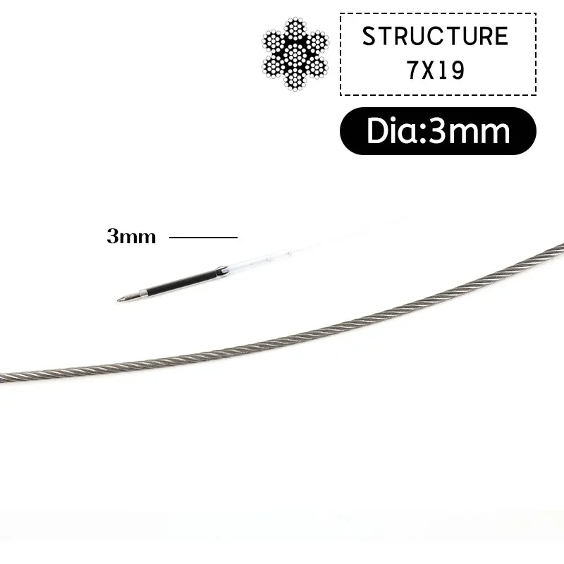 Premium 10M Flexible Stainless Steel Fishing & Lifting Wire Rope Cable