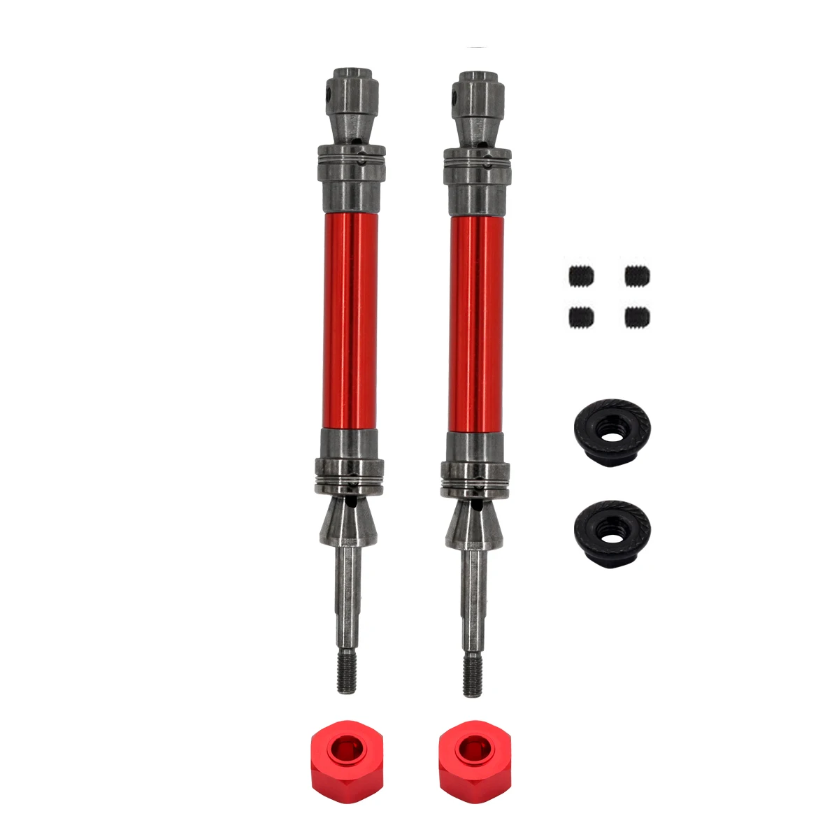 RC Upgrade Parts For Traxxas 1/10 Slash Rustler Stampede - Stainless Steel Drive Shaft & Alloy Blocks Green