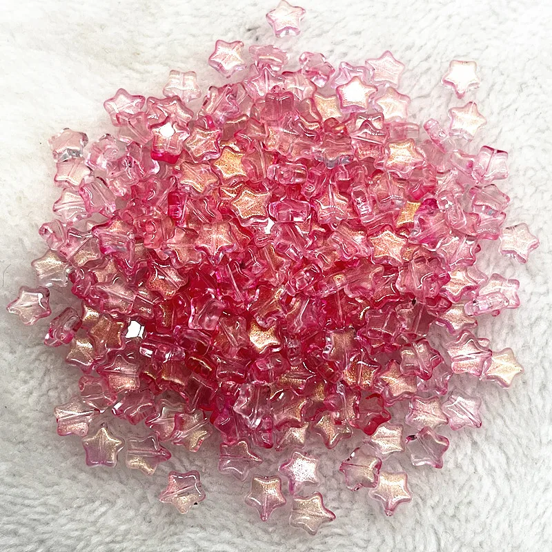 30pcs 8mm Iridescent Star Beads for DIY Jewelry and Crafting
