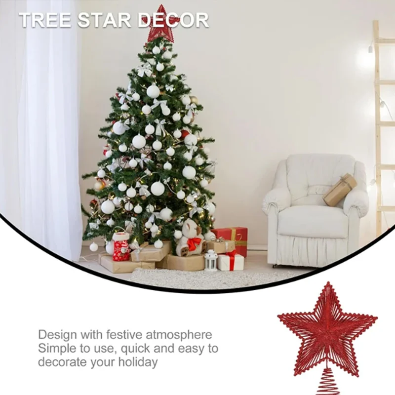 Christmas Tree Pentagram Decoration Three-dimensional Hollow Five-pointed Star Ornament