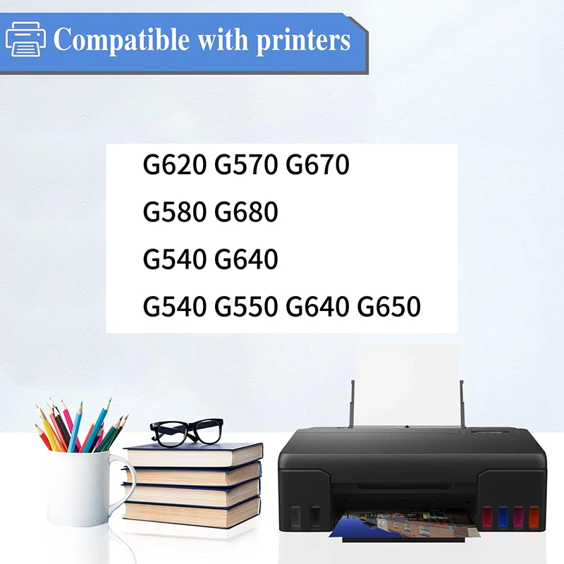 GI23 GI-23 GI43 GI53 GI73 GI83 Refill Ink Replacement for Canon GI-23 GI23 Ink Bottles Work with Canon PIXMA G620 G520 Printer