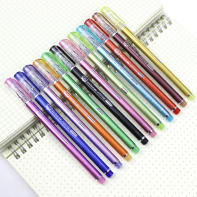 12pcs/Box Kwaii Gel Pen Set 0.5mm Diamond Fine Point Tip Papeleria Lapices  Gel School Pen Cute Feutre Dessin School Supplies - AliExpress