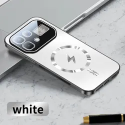Magsafe Magnetic Shockproof Frosted Wireless Charging Case with Lens Film for Infinix Note 60 (WHITE)