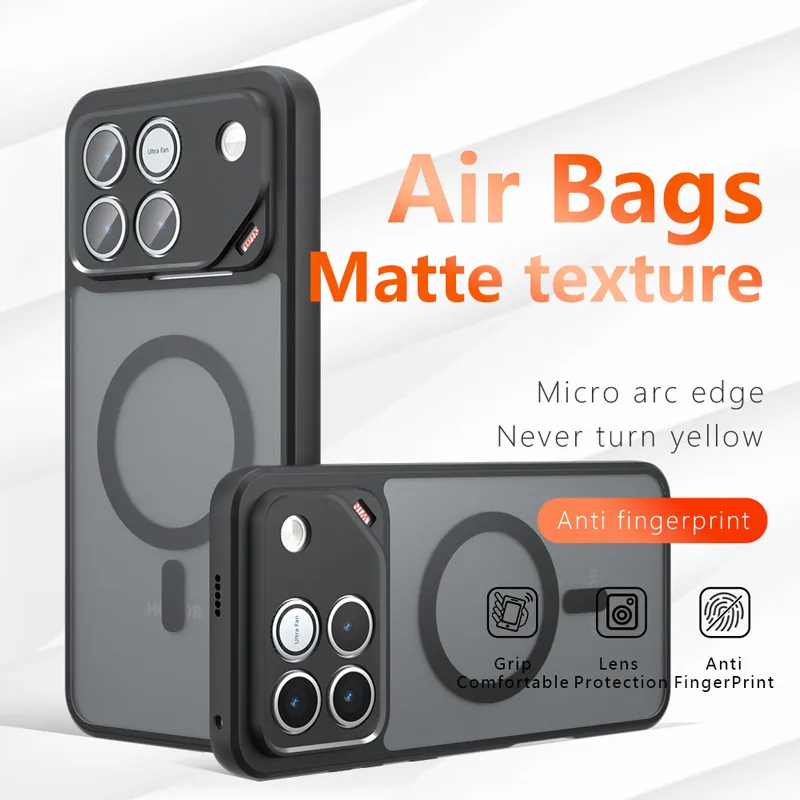 Enhanced Magnetic Case with Anti-Drop Airbags and Matte Skin-Feel Finish
