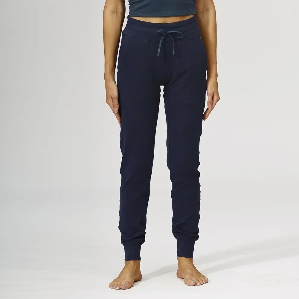 Lemon Women Stretch Sport Yoga Pants High Waist Training Jogging Trousers Drawstring Four-Way Elasticit Sports Casual Pants