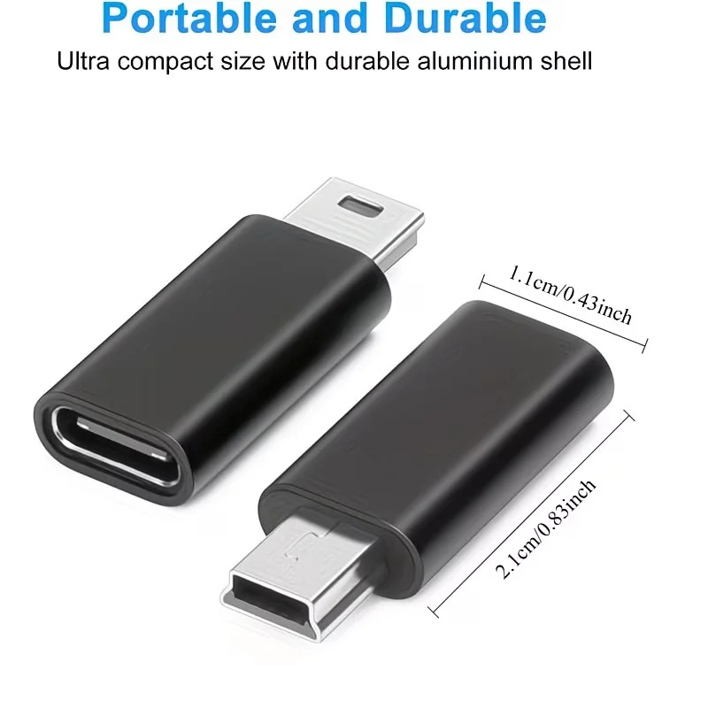 1/2/3/4팩 USBC-미니 USB 어댑터, USB 미니-Usbc 어댑터는 충전 및 데이터 동기화를 지원하며 디지털 카메라, GPS R과 호환됩니다.