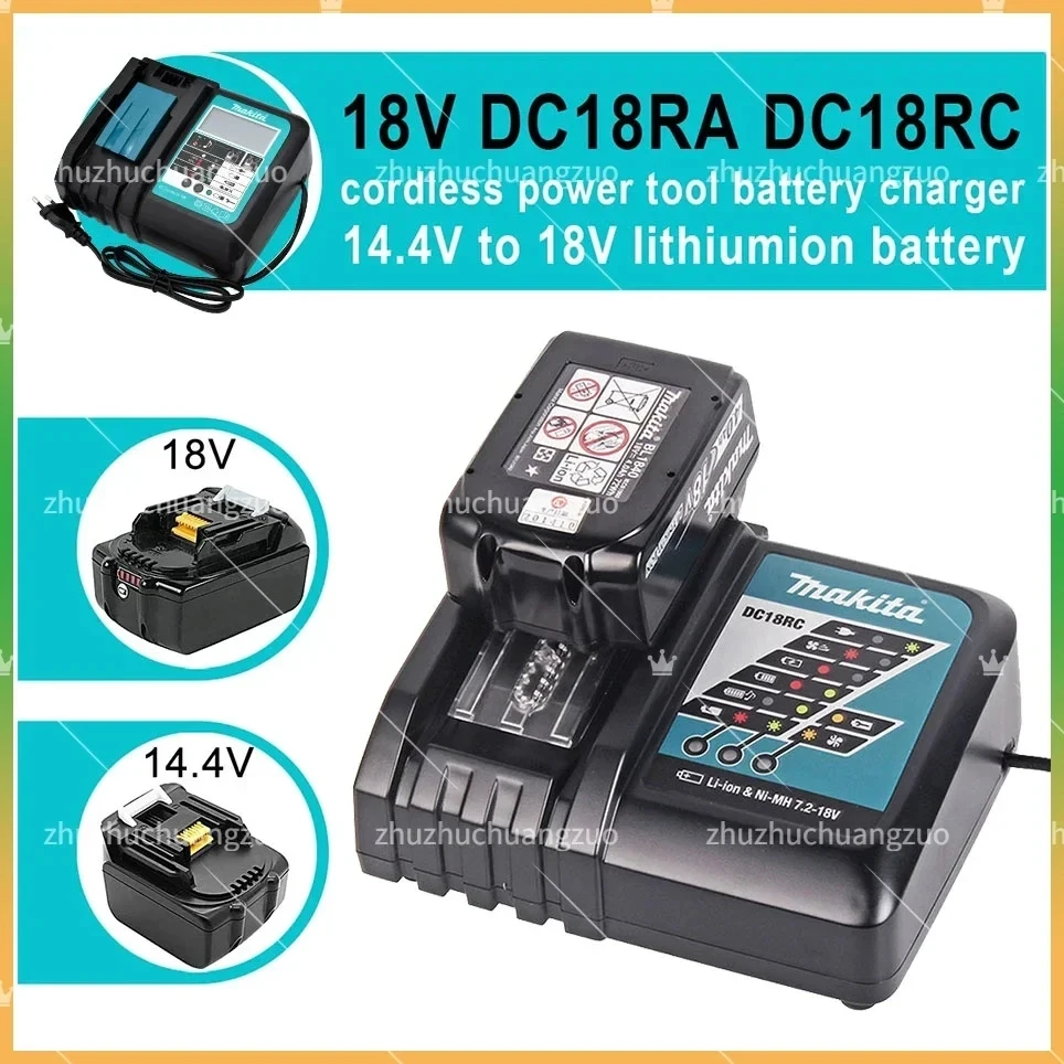 Makita-bateria de substituição recarregável, indicador LED, 18V, 18.0Ah, 100%, apto para BL1830, BL1830B, BL1840, BL1840B, BL1850, BL1850B