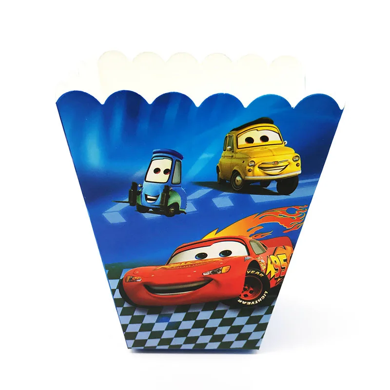 thumbnail image 1 of 6/24 cajas de papel para palomitas de maíz con temática de Disney Cars, caja de regalo de Lightning McQueen, cajas para fiestas de cumpleaños para niños, suministros de decoración, 1 of 4