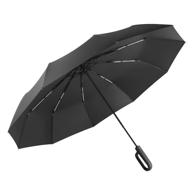 10-Rib Windproof Auto Open/Close Umbrella -105cm Large Canopy with Anti-Buckle Handle, Heavy Duty Fiberglass Frame for Men&Women