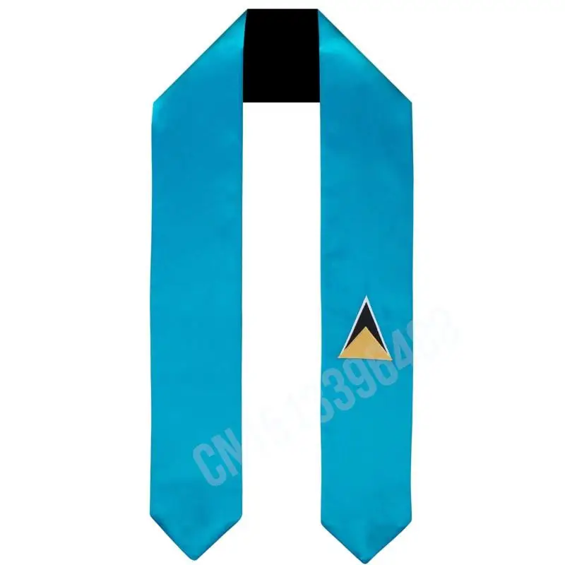 St Lucia Flag Sciarpa Top Stampa Laurea Sash Stola Studio Internazionale All'Estero Per Adulti Unisex Accessorio Per Feste
