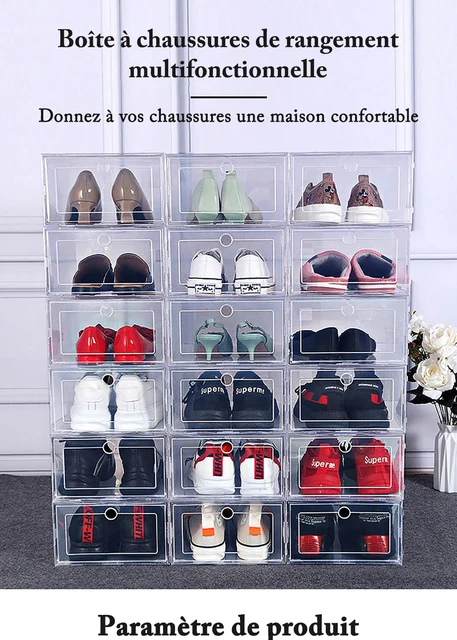 Boîte à chaussures transparente empilable Navaris - Set de 6