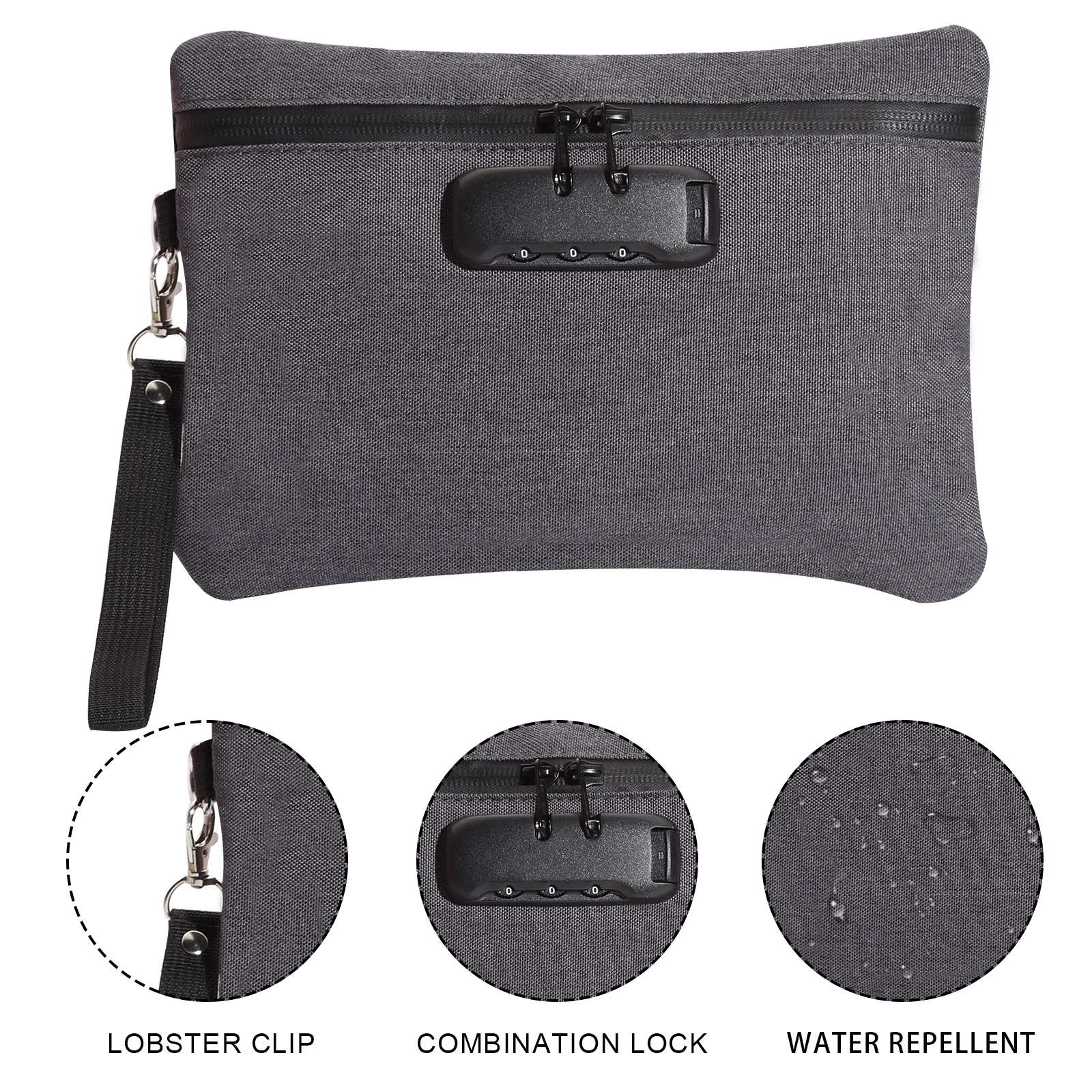 Pocket Size Zebra Striped Pouch Bag with Zipper and Lock Smokers Stash Pouch