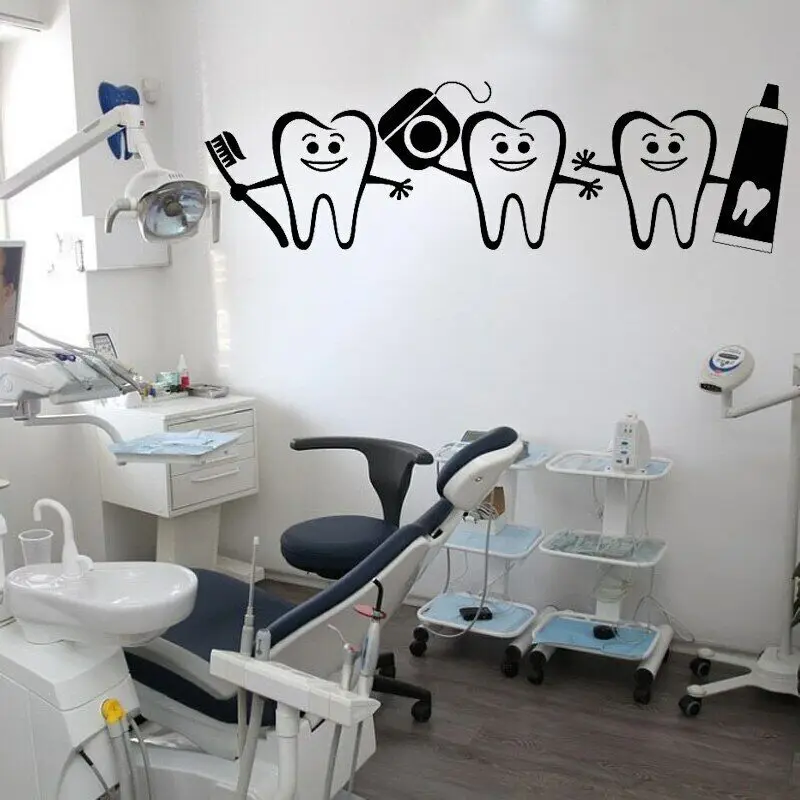 Dental Care Wall Sticker Dentist Sign Door Window Vinyl Decals Home Bathroom Decor Art Mural Poster Tooth Decal O297