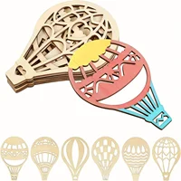 30 Pieces Unfinished Hot Air Balloon Wooden Decorations Hot Air Balloon Wooden Cutouts For DIY Home Decorations 2