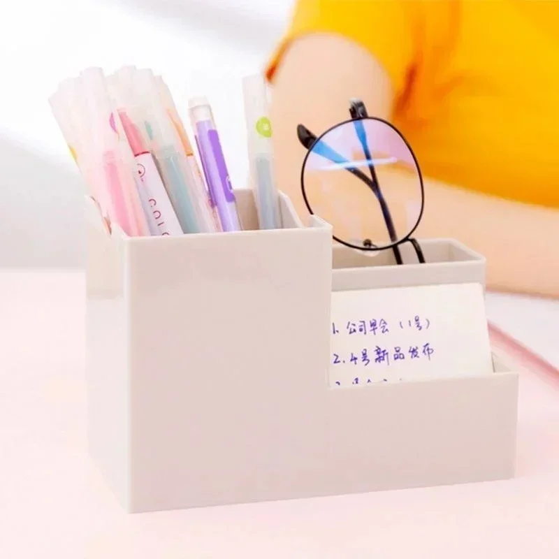 Multi-function Desktop Pen Holder School Supplies Storage Case Colorful Plastic Box Office Desk Accessories Pencil Organizer