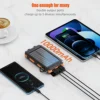 10000mAh Solar Charging Power Bank,Dual USB & Type C Output Port Multicharger Power Bank with Flashlight and Compass 6
