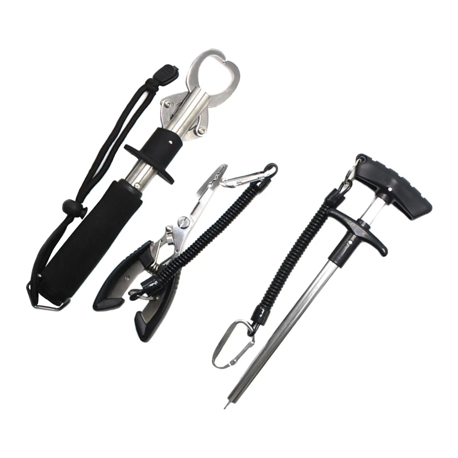 

3Pcs Fishing Pliers Set Split Rings Pliers Tool Set Fittings Portable for Freshwater Saltwater Hook Remover Braid Line Cutting
