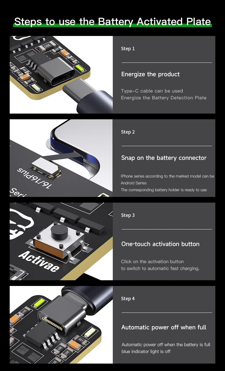 MECHANIC F009/F018 Battery Activator Board 1-Touch for iPhone6-16 & 400+ Models
