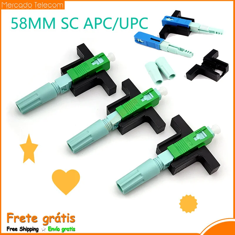 New SC APC UPC Fiber Optic Connector 58mm Single-Mode Optical Fast Connector FTTH Cold Connector Tool Fiber Quick Connector LX58 woodworking desktop quick acting hold down clamp desktop clip fast fixed clip toohr for woodworking benches 19 20mm hole tool