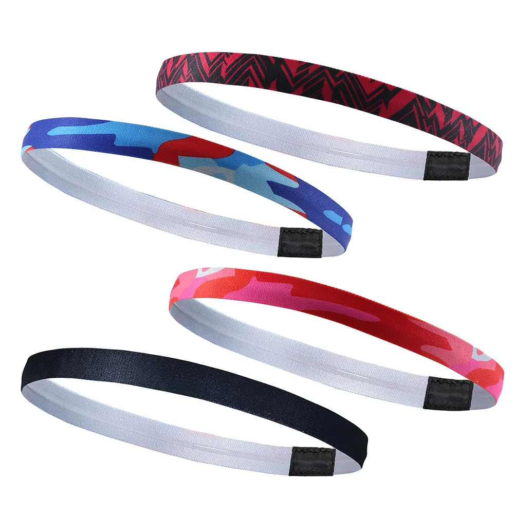 

4pcs Sweat Absorb Sports Head Band Anti-skid Running Exercise Yoga Hairbands