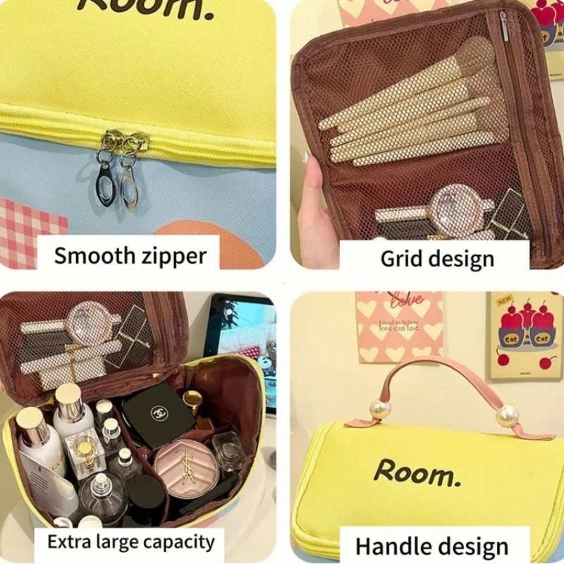New Style Large-Capacity Stylish House-Shaped Bag: Portable Travel Cosmetic Bag with Niche Design & Cute Cartoon Pattern Purse