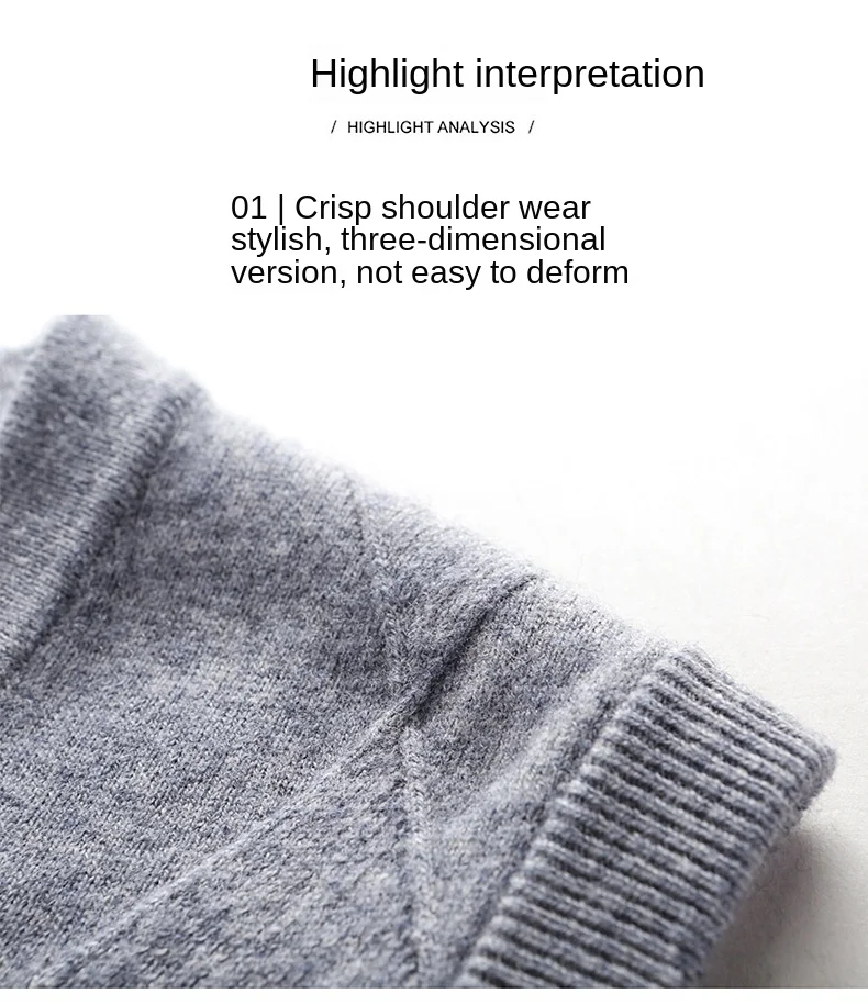 100% Wool Top Grade New Autum Fashion Brand Plain Solid Pullover Sweater V Neck Knit Vest Men Sleeveless Casual Men Clothing_voghion.com