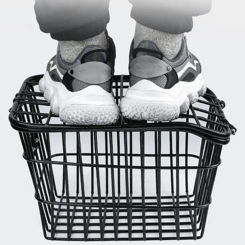 Bike Rear Basket With Rear Light Bicycle Rear Seat Storage Basket Metal Large Rear Cycle Rack Frame Cycle Rear Shelf For Cycling