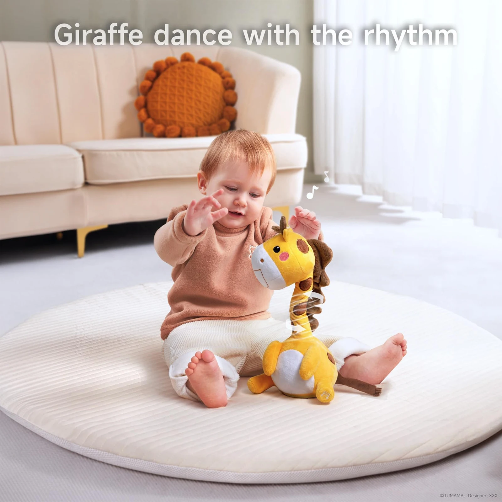 Cute Dancing Talking Giraffe Baby Toy Electric Soft Plush BT with Record Music Function Singing Interactive Brain Development